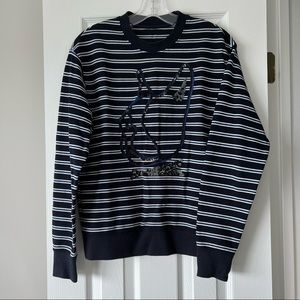 Navy Blue Stripe Sweatshirt